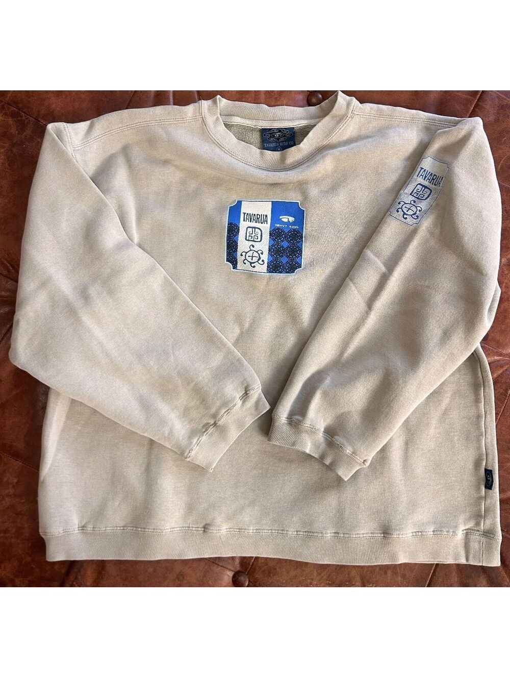 Vintage 1990s Tavarua Surf Company Fiji Crewneck Sweatshirt - Light Sage Med